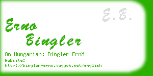 erno bingler business card