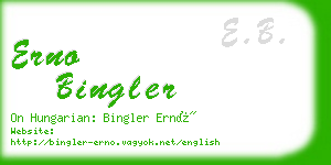 erno bingler business card